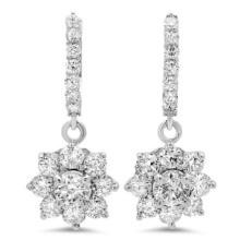 14K Gold 3.16cts Diamond Earrings