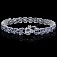 14K Gold 20.09ct Tanzanite 0.34ct Diamond Bracelet