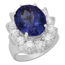 14k White Gold 4.74ct Tanzanite 2.24ct Diamond Ring