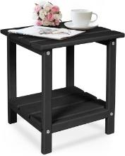 DAILYLIFE Outdoor Side Table, Double Layer Plastic Adirondack End Table, Black Retail $60.00