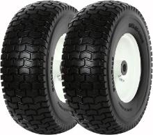 WEIZE 13x5.00-6 Flat Free Lawn Mower Tires with Rim, Set of 2, Retail $70.00