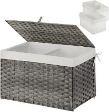 Greenstell Storage Basket with Lid, Handwoven  Bedroom, Grey, 65L, Retail $55.00