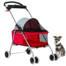 BestPet Pet Stroller, 4 Wheels, Folding, Waterproof (Red), Retail $75.00