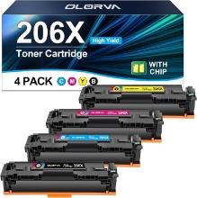 206X Toner Cartridges 4 Pack High Yield 206A, Retail $290.00