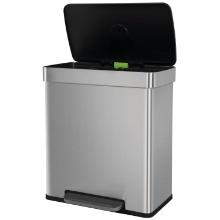 60 Liter Trash Can Soft-Close, Brushed Stainless Steel, Retail $65.00