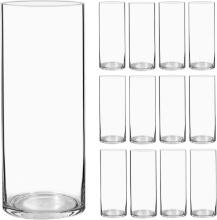12 Pack Clear Glass Cylinder Vases (Width 4", Height 10") Retail $100.00