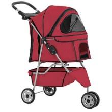 Red Pet Stroller, 3 Wheels, Travel Folding Carrier T13, Retail $68.00