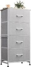 WLIVE Dresser with 4 Drawers, Fabric, Light Grey, Retail $60.00