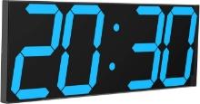 CHKOSDA Digital LED Wall Clock, Oversize Wall Clock w/6” Numbers (Ice Blue), Retail $130.00