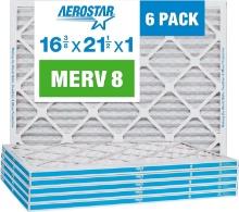 Aerostar 16 3/8x21 1/2x1 MERV 8 Pleated Air Filter, 6 Pack, Retail $45.00