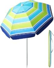 Beach Umbrella - 6.56FT Arc Length, 5.9FT Diameter, with Air Vents, Retail $40.00
