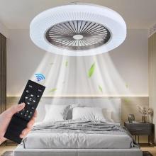 LTOF 21.5in Ceiling Fan with LED Lights, Remote, White, Retail $115.00