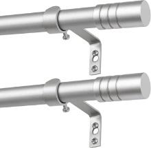 KAMANINA 2 Pack Curtain Rod, 28 to 48 Inches, 3/4 Inch Nickel, Retail $30.00