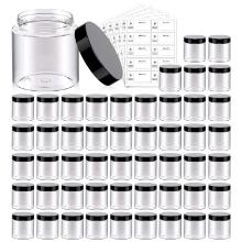 50 Pack 4 OZ Plastic Jars Round Clear Cosmetic Container w/Lids, Retail $40.00