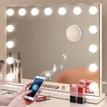 Uliyati Vanity Mirror with Lights and Bluetooth Speaker, Retail $120.00