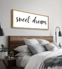 Sweet Dreams 15x40 Framed Sweet Dreams Sign Above Bed Art, Retail $55.00