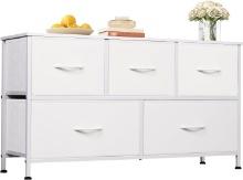 WLIVE Dresser for Bedroom w/5 Drawers, , White  Retail $60.00