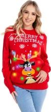 HSCTEK Light Up Women Christmas Sweater XXL  Retail $40.00