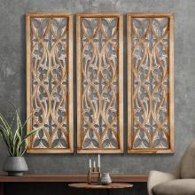 XIAOAIKA Carved Wood, 35.5 " Hand Carving on Wood,(3 Panels)  Retail $120.00