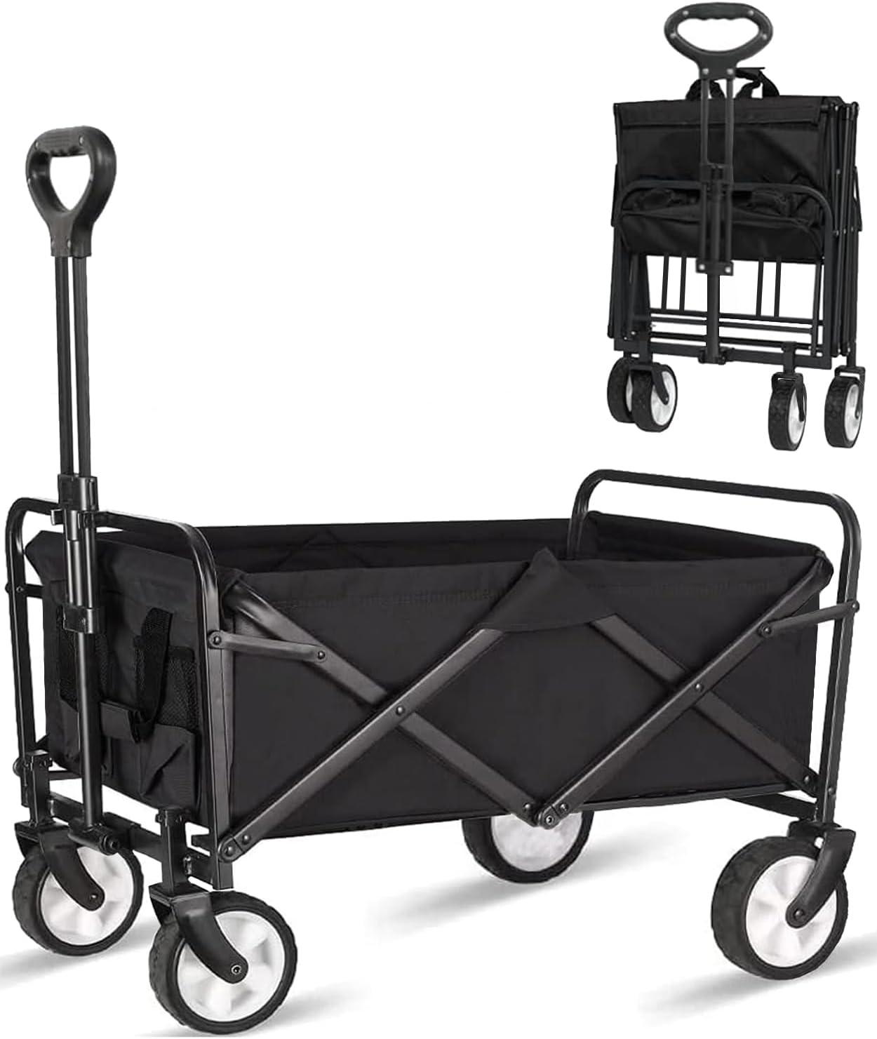 Collapsible Foldable Wagon, Beach Cart Large Capacity, (Black), Retail $60.00