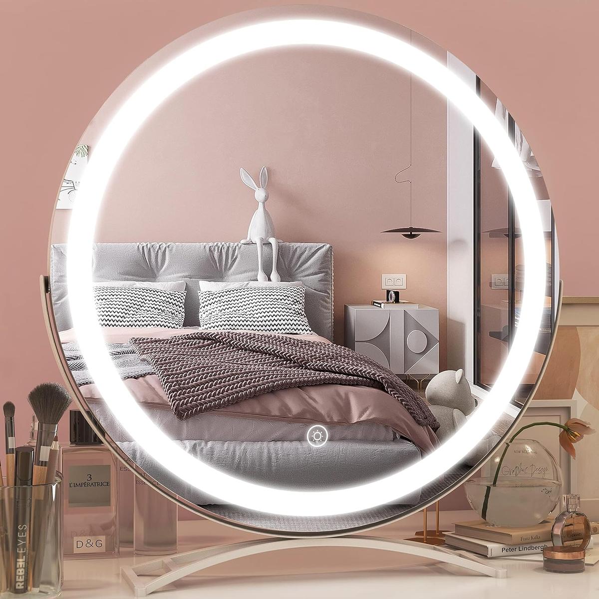 ROLOVE 18" Makeup Vanity Mirror w/Lights, Smart Touch Control, (White), Retail $60.00
