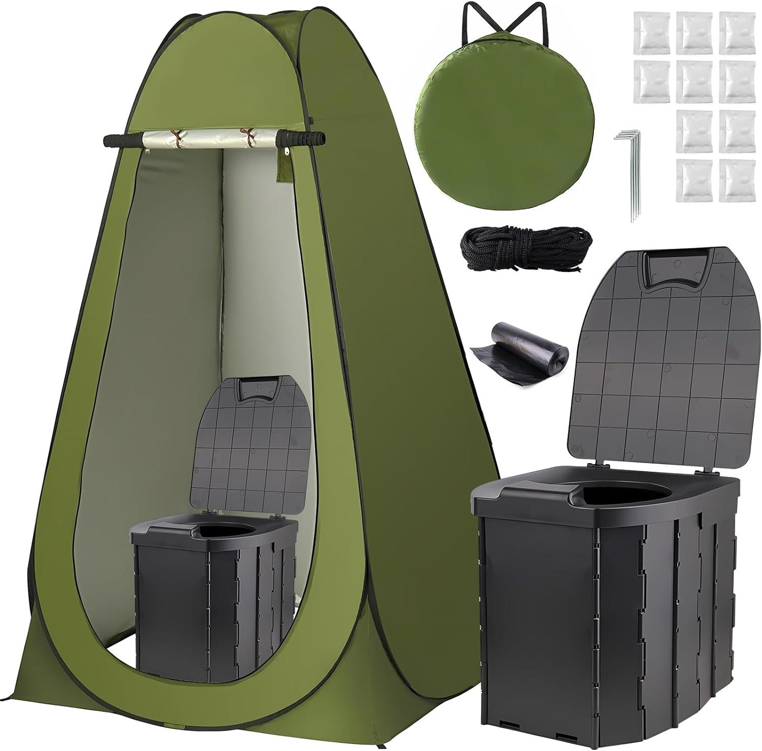 Portable  X Large Toilet and Privacy Pop Up Tent for Adults, Retail $70.00
