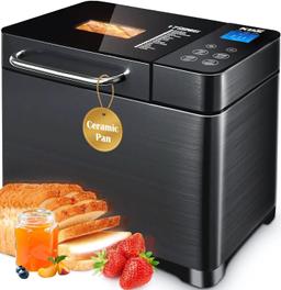 KBS Bread Maker-710W Dual Heaters, 17-in-1 Bread Machine, Stainless Steel, Retail $200.00