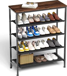 Z&L HOUSE 5 Tier Shoe Rack Organizer, Sturdy Black Metal Framed, Retail $30.00