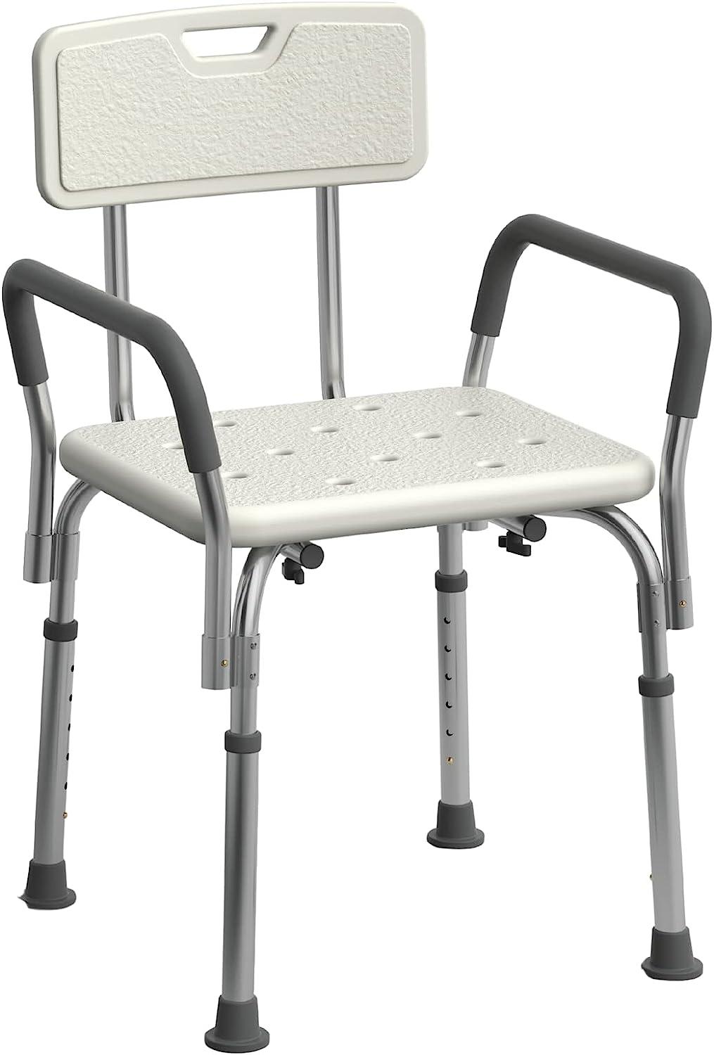 Medline Shower Chair Seat w/ Padded Armrests & Back Heavy Duty Chair. Retail $50.00