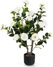 Goplus 38’’ Artificial Camellia Tree, Retail $60.00