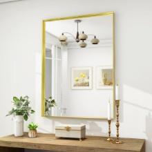 BEAUTYPEAK 20" X 30" Bathroom Mirror for Wall. Gold-Tone  Retail $50.00