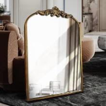 WAMIRRO Arched Mirror, Antique Brass, 36“X24”, Gold-Tone, Retail $130.00