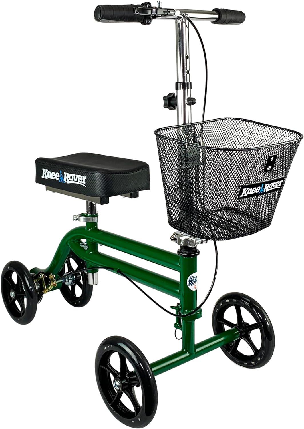 Kneewalker, Model yf-9005 Steerable Knee Scooter w/Basket, Dark Green, Retail $150.00