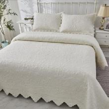 Quilt Set Queen Size Cotton Cream White Farmhouse Comforter Set, 3-Piece, Retail $160.00