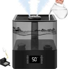 6L Humidifier for Bedroom Large Room, Cool and Warm Mist-Black, Retail $35.00