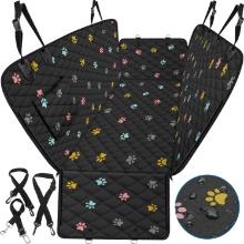 Dog Seat Cover, (54" W x 56" L, Colored Paw Prints), Retail $35.00