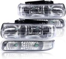 Headlight Assembly, Clear Lens Chrome Housing Clear Reflector, Left+Right, Retail $100.00