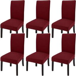 Chair Cover for Dining Room, Set of 6, (Wine Red, Set of 6), Retail $45.00