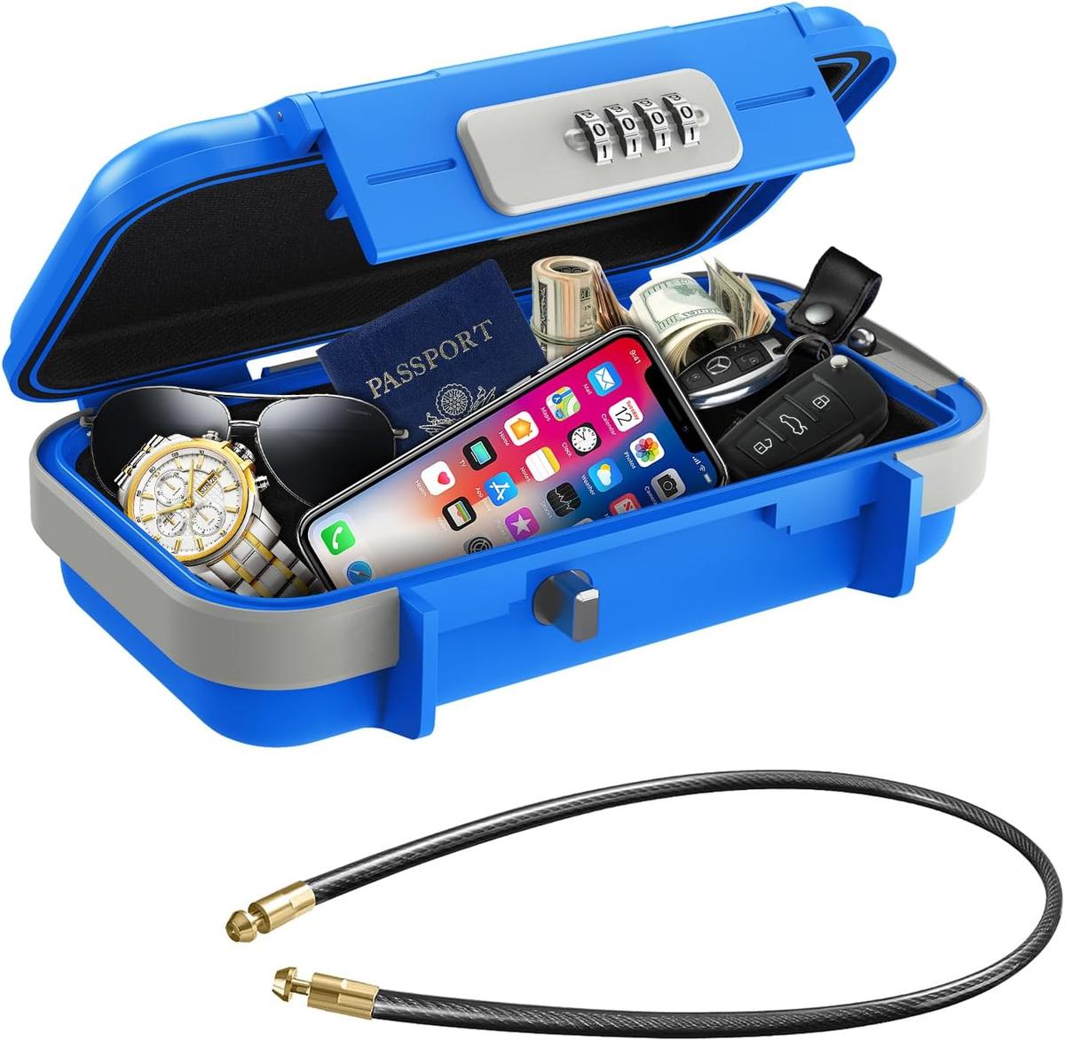 Ankilo Travel Safe Lock Box, Portable Safe Box, Waterproof, Retail $35.00