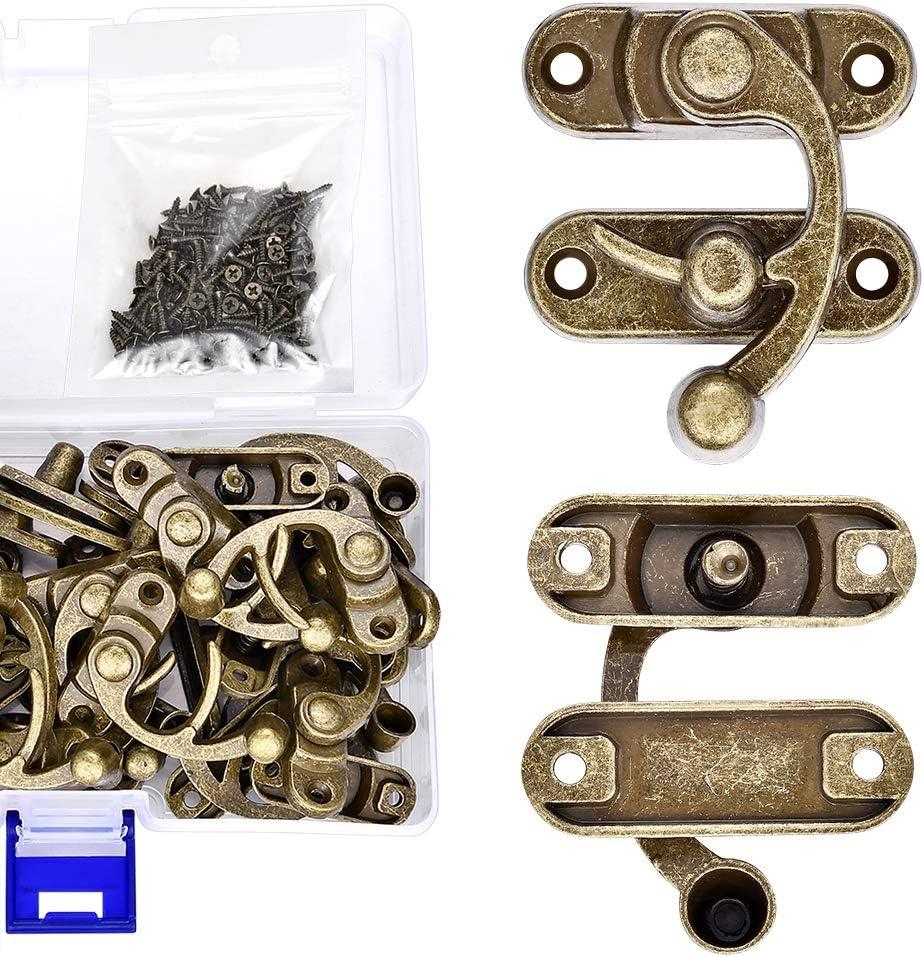 20 Pieces Jewelry Box Hardware Big Thickened Solid Bronze Tone, (Right Latch Buckle), Retail $20.00