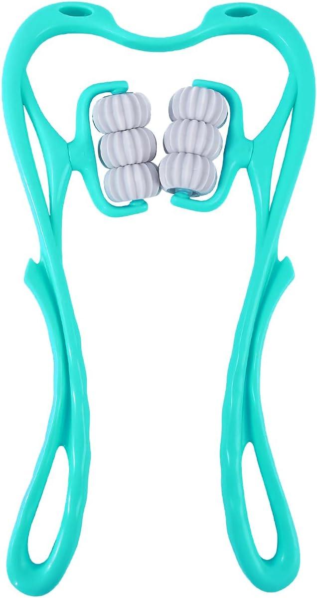 Neck Massager, Neckbud Massage Roller, (Blue, 6 Wheels), Retail $30.00