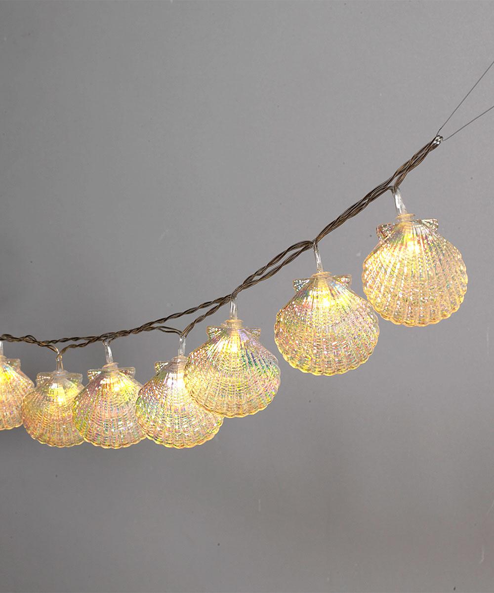 The Gerson Company String Lights - 10-Bulb Sea Shell LED String Light, Retail $25.00