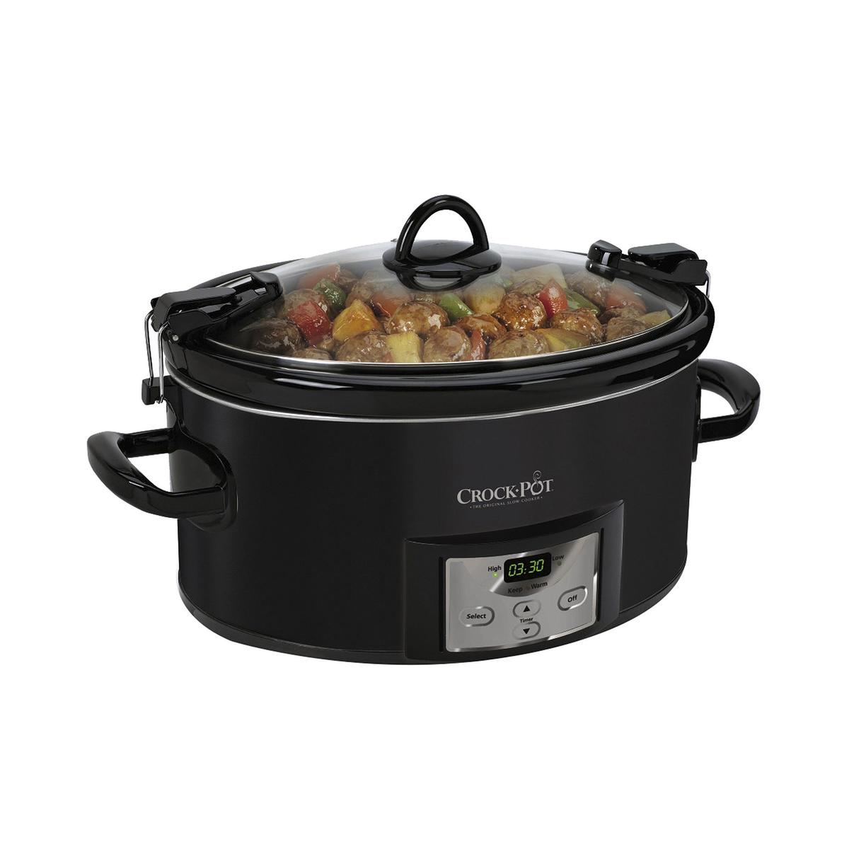 Crockpot, 7-qt. Countdown Cook & Carry Slow Cooker, Black, Retail $110.00