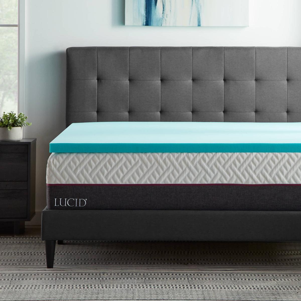 Lucid Comfort Collection Gel Memory Foam Topper - Twin, Retail $95.00