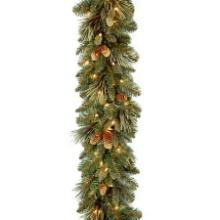 National Tree Company Pre-Lit Artificial Carolina Pine Christmas Garland, Retail $80.00