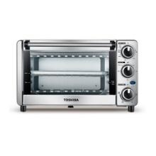 Toshiba 4-Slice Toaster Oven, Stainless Steel, Retail $60.00