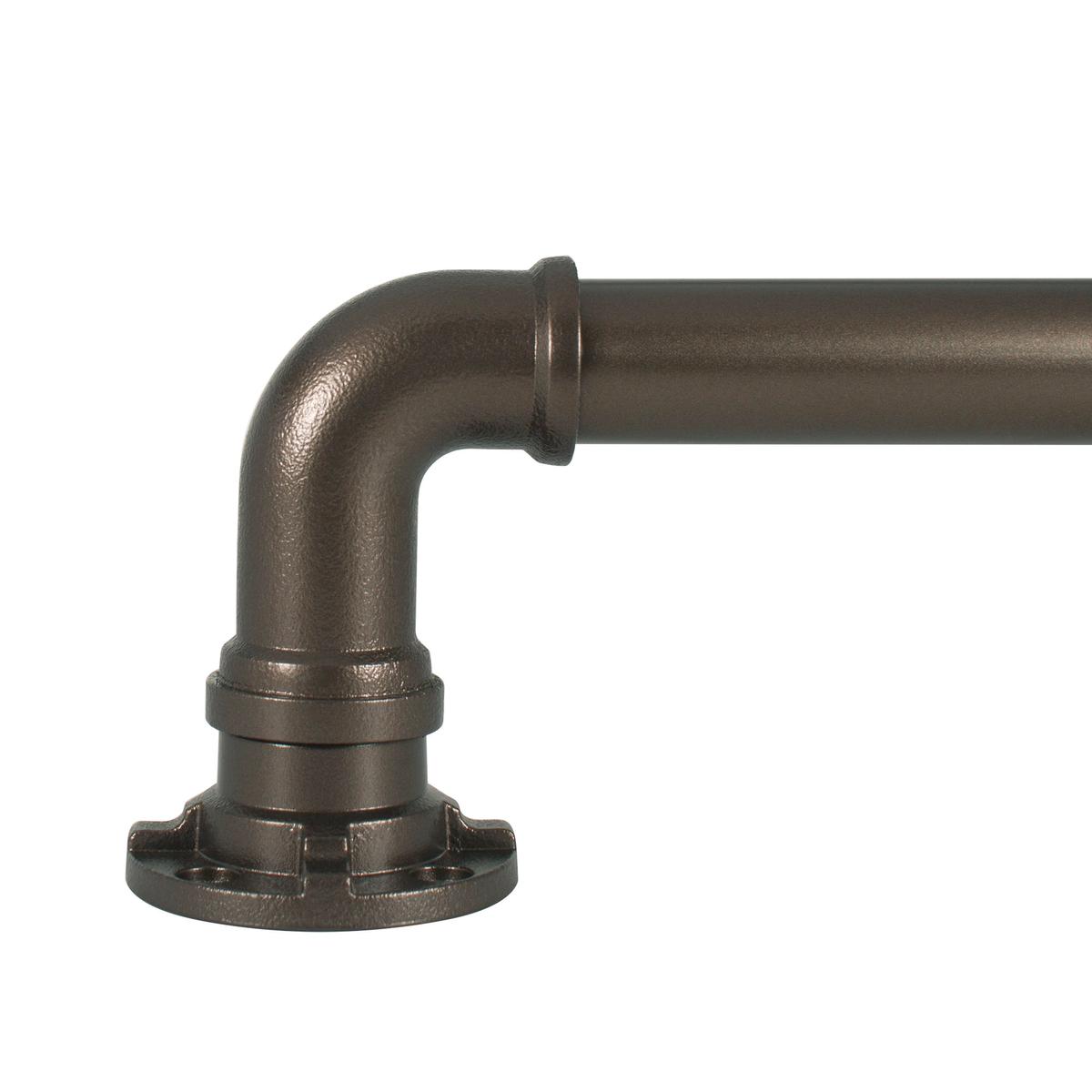 Decopolitan Industrial Wrap Around 18" - 36" Curtain Rod 1", Bronze w/Finial, Retail $60.00