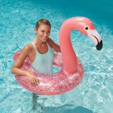 Play Day Inflatable Glitter Flamingo Tube Pool Float, Retail $15.00