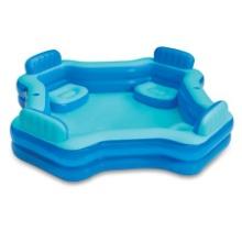 Square Inflatable Deluxe Comfort Family Pool, Blue, Retail $60.00