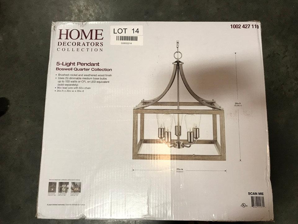 Home Decorators Collection Boswell Quarter Collection 5-Light Brushed, $148.35 Est. Retail Value